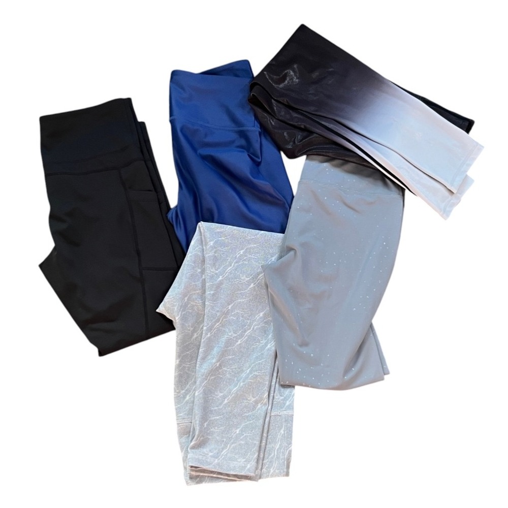 ZYIA ACTIVE Bundle/Lot of 5 Leggings Pants CROPPED 25" Inseam Size 8-10 M